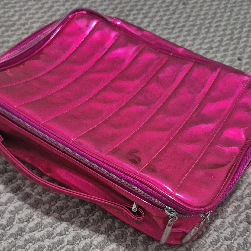Lancome Metallic Pink Cosmetic Bag